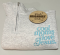 Embroidered Christian Cool Moms Love Jesus 1/4 Zip Pullover
