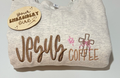 Embroidered Jesus & Coffee JERZEES Crewneck